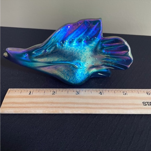 WHIMSICAL ARTISAN CREATED STONE - BLUE FISH ~ Artist Signed 1993 - Picture 5 of 9